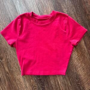 Red Hollister baby tee crop top Vintage Retro‎ Y2K Small